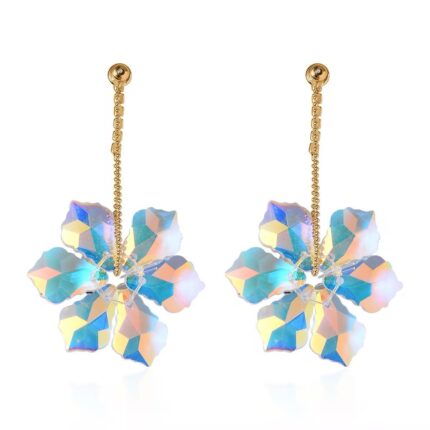 White Mystic Floral Dangle Earrings