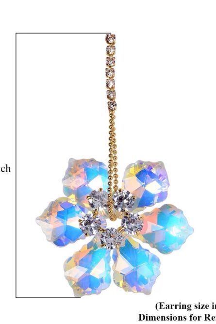 White Mystic Floral Dangle Earrings - Image 2