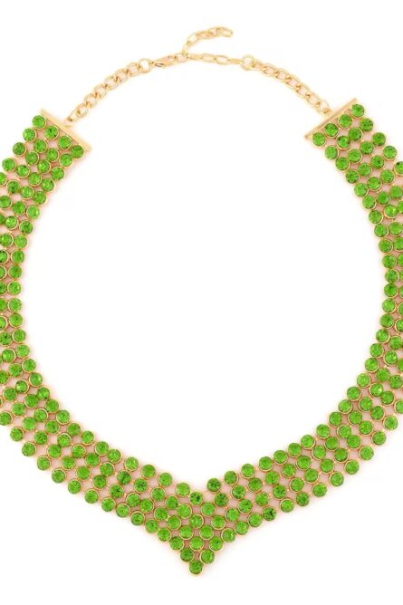 231 - Peridot Crystal Statement Necklace & Earring Set - Image 6