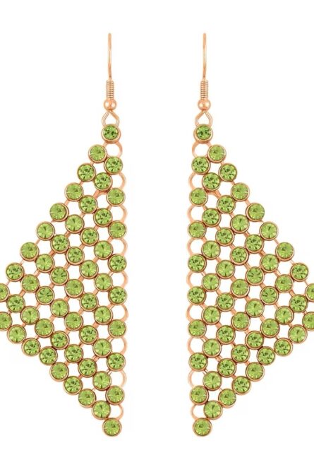 231 - Peridot Crystal Statement Necklace & Earring Set - Image 3