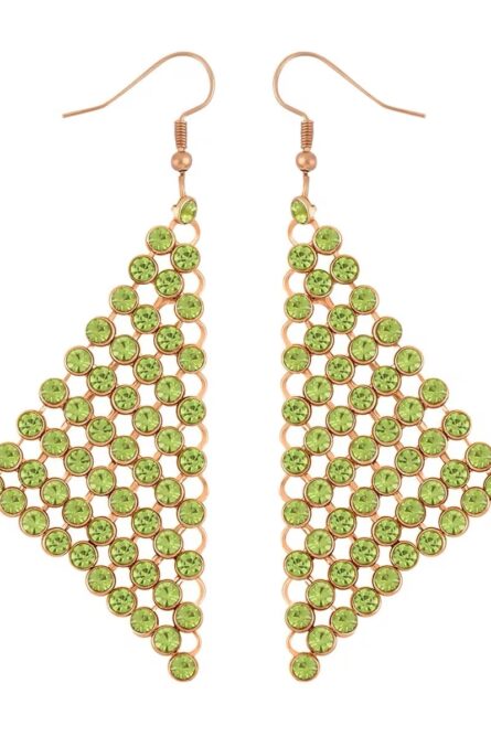 231 - Peridot Crystal Statement Necklace & Earring Set - Image 2