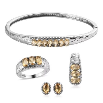 480 - Brazilian Citrine 4-Piece Jewelry Set