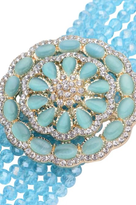 38 - Blue Cat’s Eye & Austrian Crystal Multi-Strand Bracelet - Image 3