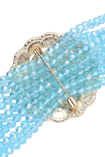 38 - Blue Cat’s Eye & Austrian Crystal Multi-Strand Bracelet - Image 2