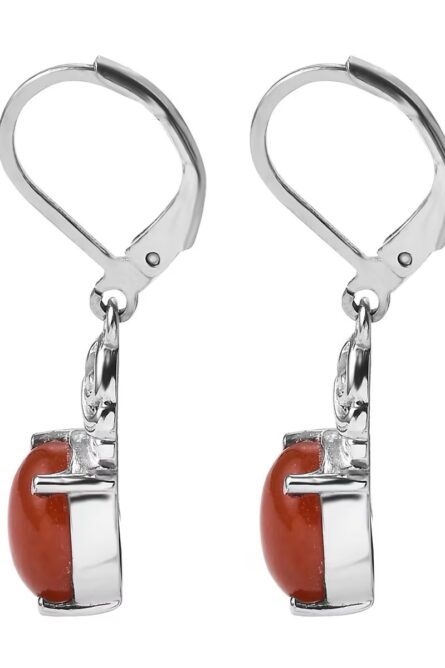 78 - Red Jade Dangle Earrings - Image 4