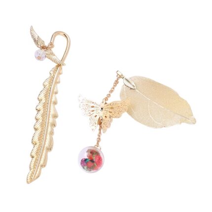 Set of 2 Goldtone Metal Bookmarks