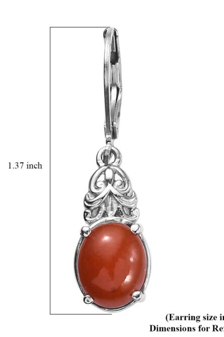 78 - Red Jade Dangle Earrings - Image 5