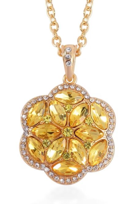 48 - Golden Bloom Austrian Crystal 4-Piece Jewelry Set - Image 5