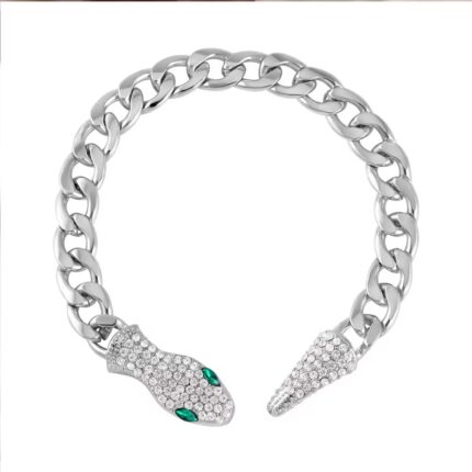 377- Serpent Sparkle Link Chain Bracelet
