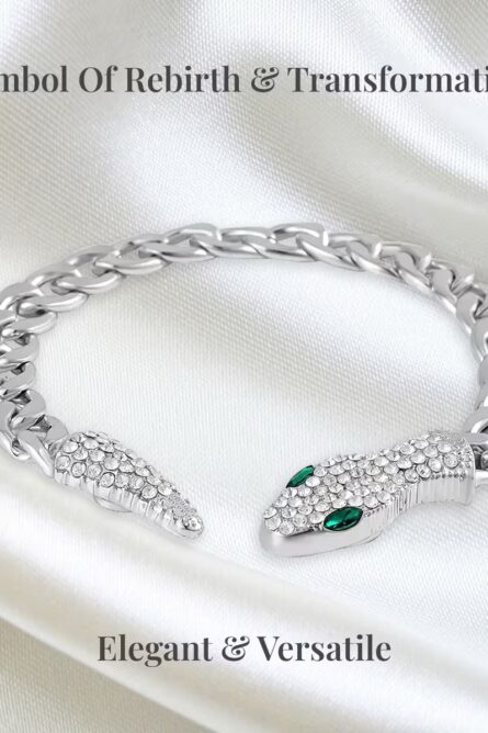 377- Serpent Sparkle Link Chain Bracelet - Image 4