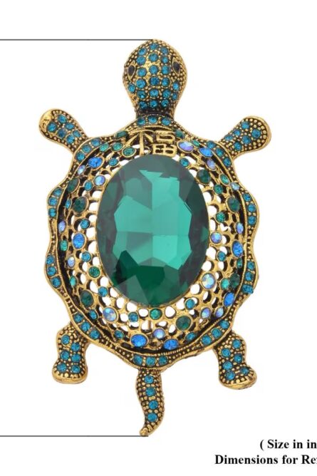 Emerald Ocean Turtle Brooch - Image 3