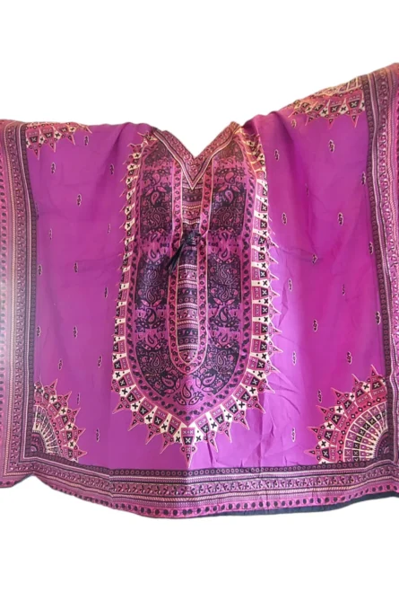 0085 - Royal Orchid Dashiki Kaftan – Short Dress & Tunic - Image 2