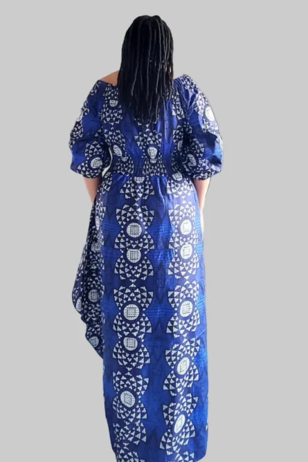 0022 - Blue Horizon High-Low Smock Dress - Image 3