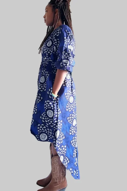 0022 - Blue Horizon High-Low Smock Dress - Image 2