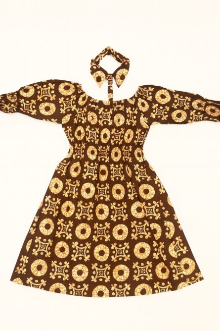 0024 -Bronze Heritage Medallion Ankara Dress - Image 2