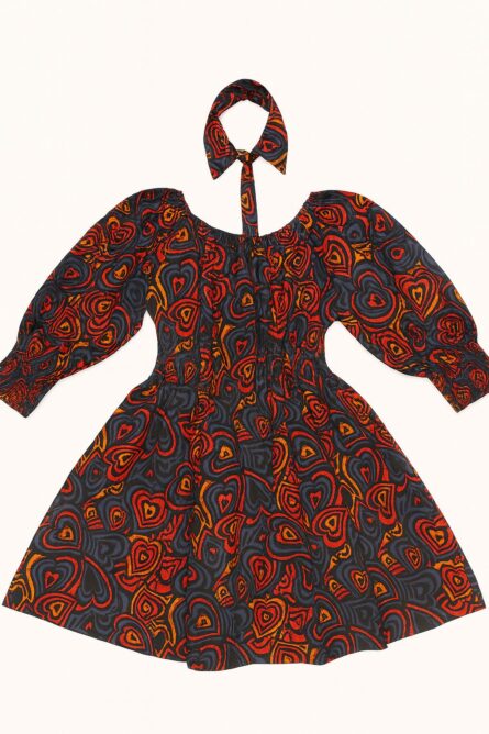 0024 - Heartbeat Swirl Ankara Dress - Image 2