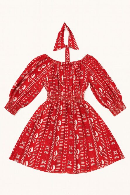 0024 - Ruby Tribal Muse Ankara Dress - Image 2