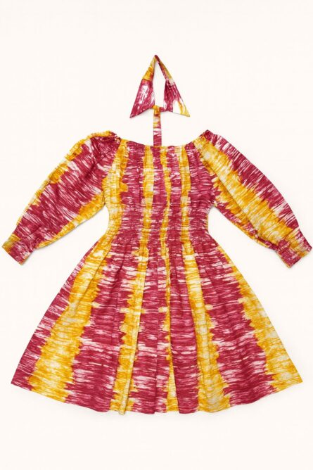 0024 - Sunset Brushstroke Ankara Dress - Image 2