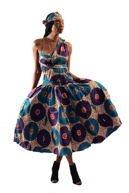 0027 - Royal Orbit Ankara Infinity Dress - Image 8