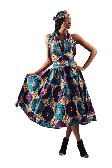 0027 - Royal Orbit Ankara Infinity Dress - Image 4