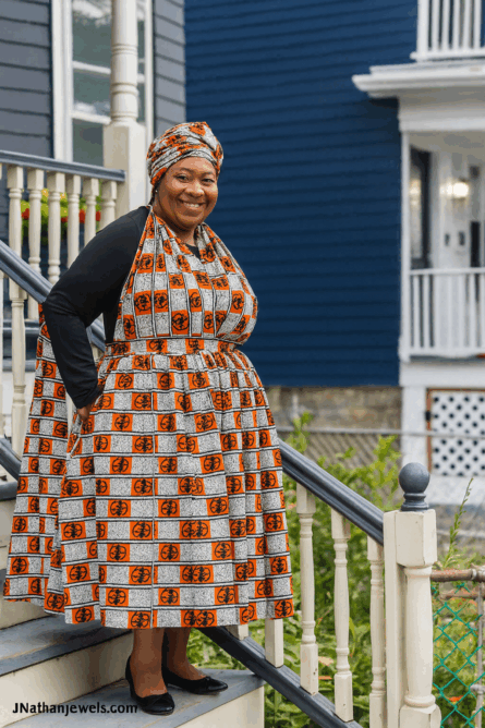 0027 - Ember Crown Ankara Infinity Dress - Image 2