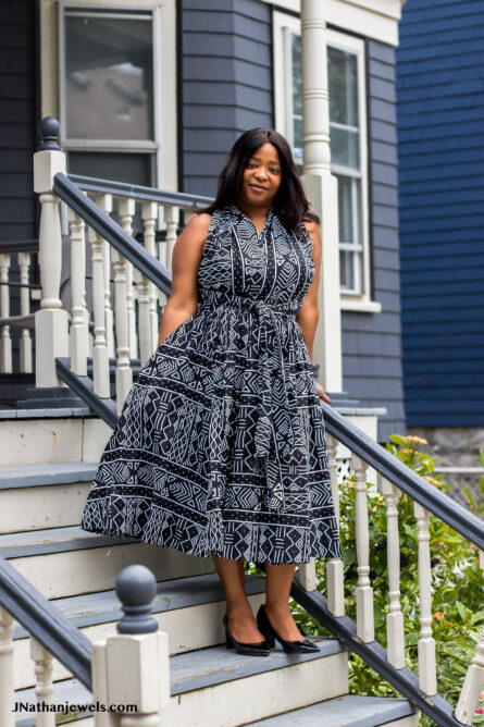 0027 - Midnight Heritage Ankara Infinity Dress