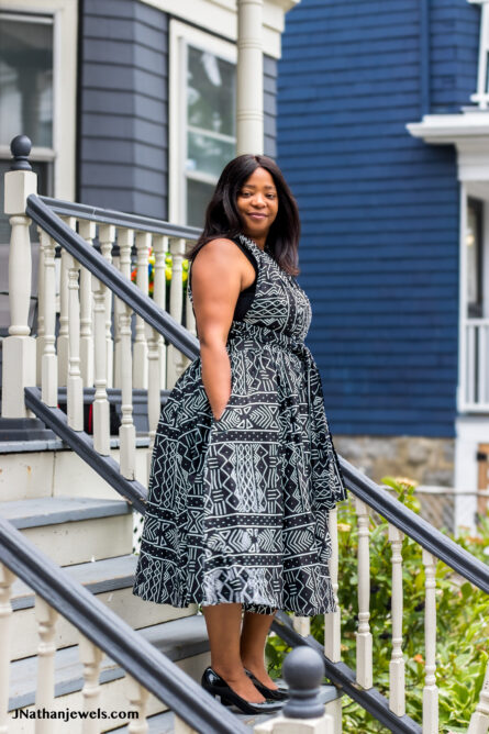 0027 - Midnight Heritage Ankara Infinity Dress - Image 2