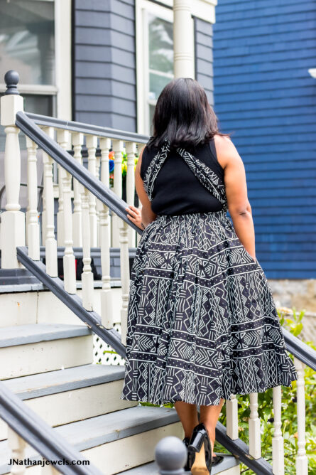 0027 - Midnight Heritage Ankara Infinity Dress - Image 3