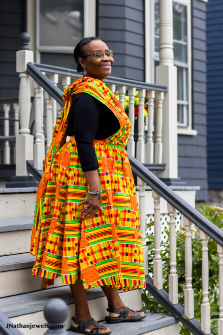 0027 - Sunfire Kente Ankara Infinity Dress - Image 3