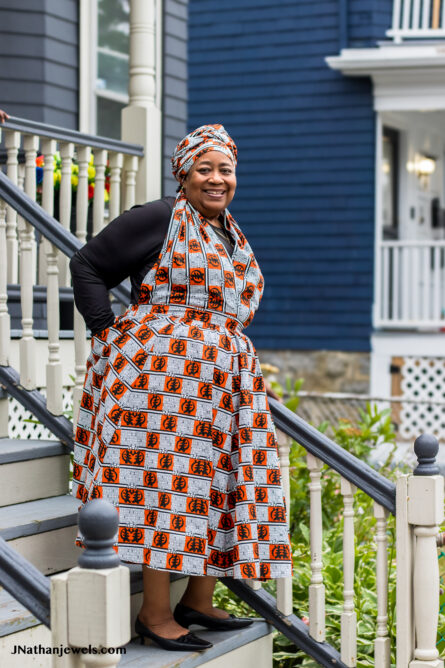 0027 - Ember Crown Ankara Infinity Dress - Image 3