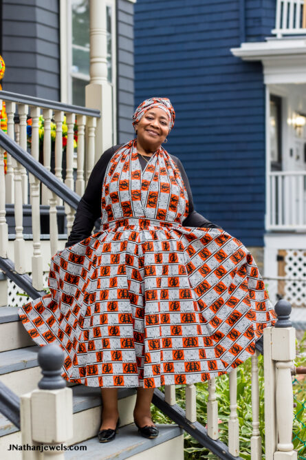 0027 - Ember Crown Ankara Infinity Dress - Image 4