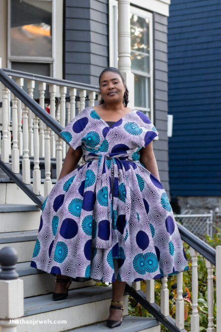 0027 - Indigo Halo Ankara Infinity Dress