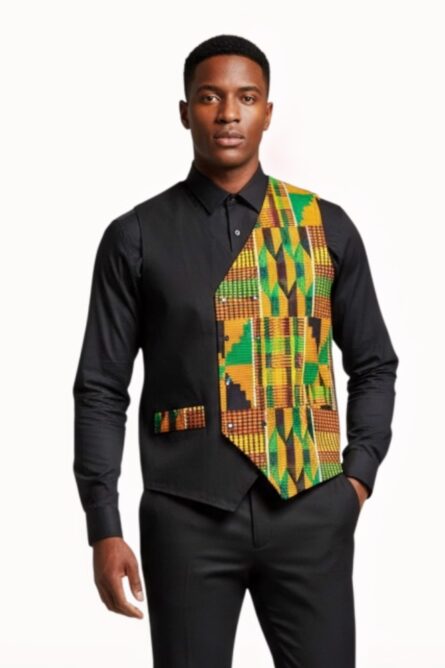 082 - Kente Heritage Ankara Vest