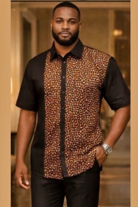 081 - Sahara Mosaic Ankara Panel Shirt