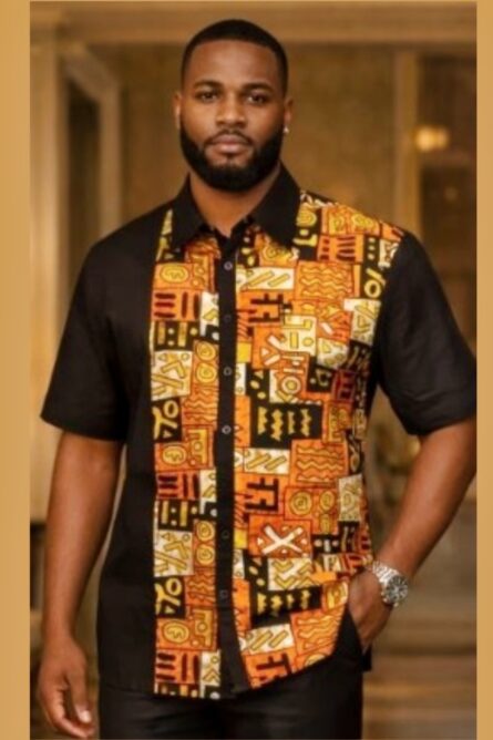 081 - Golden Dynasty Ankara Panel Shirt