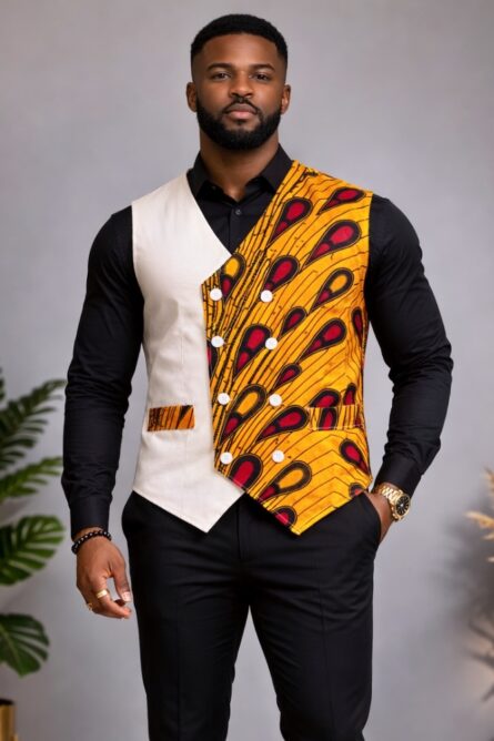 082 - Royal Sunburst Ankara Vest