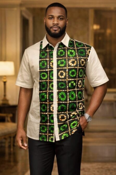 081 - Emerald Heritage Ankara Panel Shirt