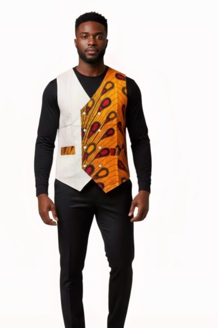 082 - Royal Sunburst Ankara Vest - Image 3