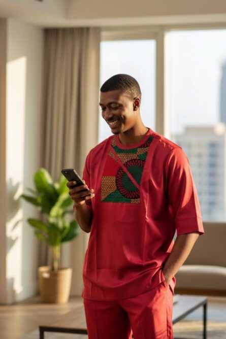 Crimson Heritage Senator Suit (Handmade in Nigeria) - Image 5