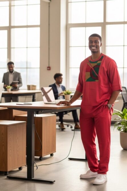 Crimson Heritage Senator Suit (Handmade in Nigeria) - Image 2